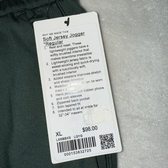 Men’s LULULEMON Soft Jersey Jogger Regular Size XL - Picture 2 of 7